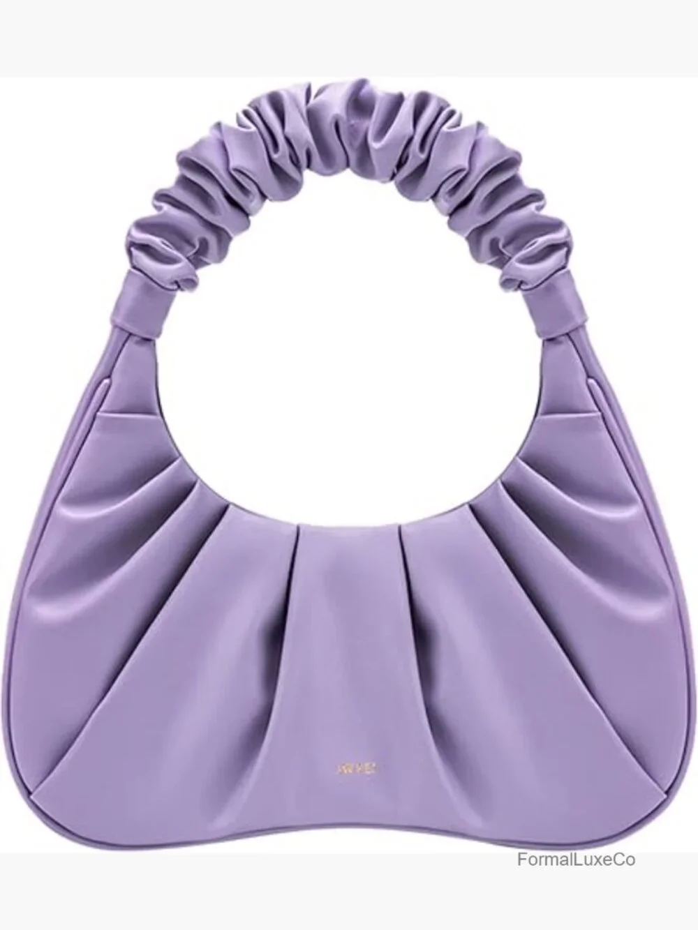 Vegan Leather Ruched Hobo Handbag with Magnet Closure